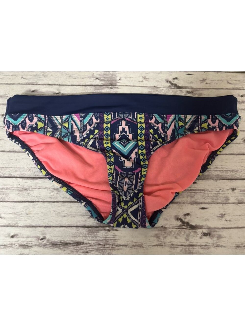 Title Nine bikini bottom Low Rise Swim Geometric Print‎ Women’s Medium Active